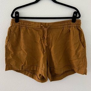 Old Navy Linen-Cotton Blend Shorts, Mustard Yellow